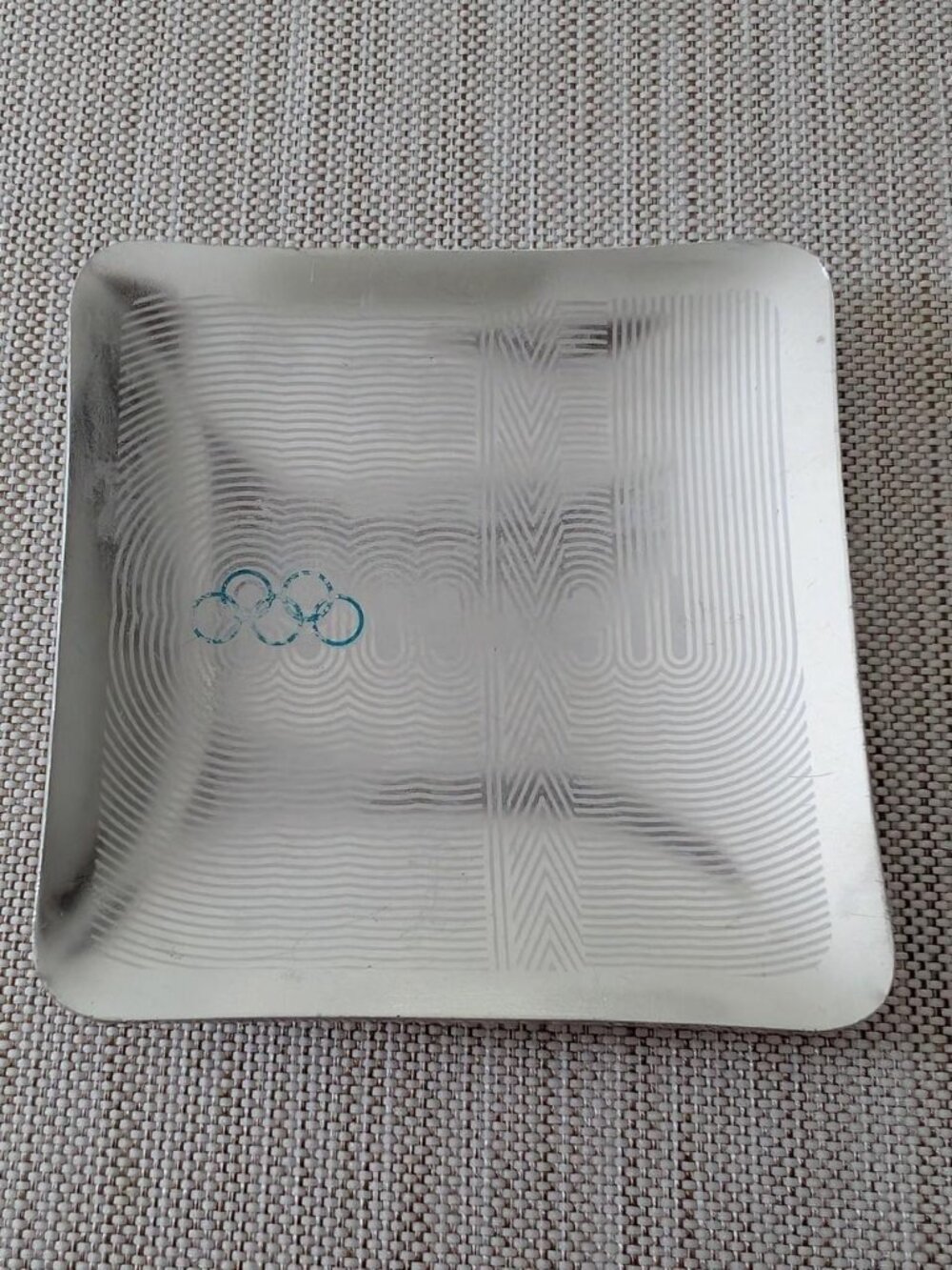 Olympics 1986 Mexico Ashtray Aluminum - Square